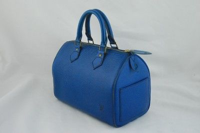 AUTHENTIC LOUIS VUITTON EPI BLUE SPEEDY 25 PURSE  