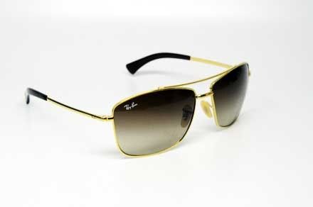 RAY BAN RB 3476 001/13 SUNGLASSES GOLD METAL BROWN LENS AUTHENTIC 001 