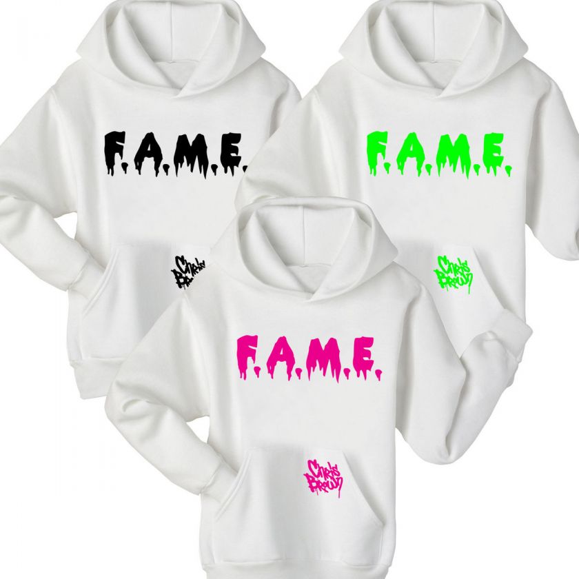 Chris Brown F.A.M.E. FAME White Hoodie Hoody Top   All colours and 