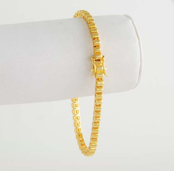 Joan Rivers 14kt Yellow Gold Ep Scalloped Edge Slim Link Bracelet 