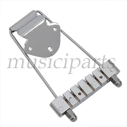 Chrome 6 String Bass Guitar Trapeze Tailpiece Bridge,Replacement 