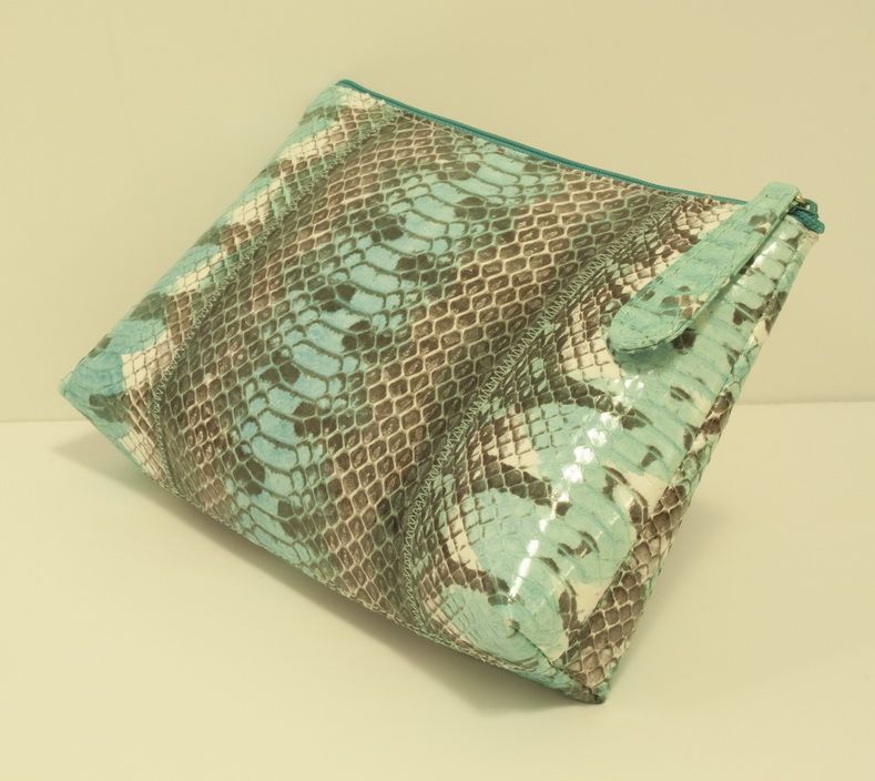 Carlos Falchi Fatto a Mano Snake Skin Bag Purse  