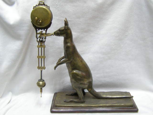 Rare attractive Copper Kangaroo Swing Machine Clock  