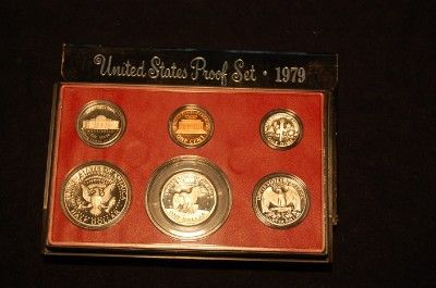 1979 US MINT Proof Set With SBA Susan B Anthony Dollar John F 