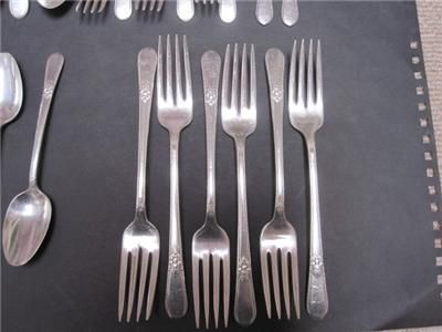 33 PC. ADORATION FLATWARE ROGERS FORK TABLESPOON BUTTER  