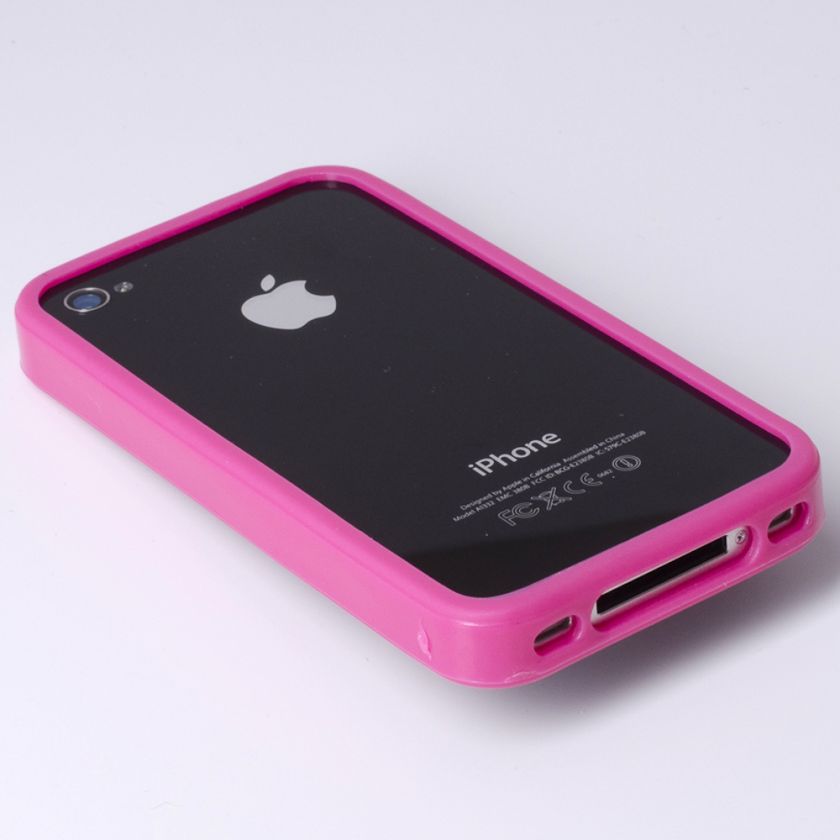 PINK Silicon Bumper Frame Case Cover for iPhone 4 4G  