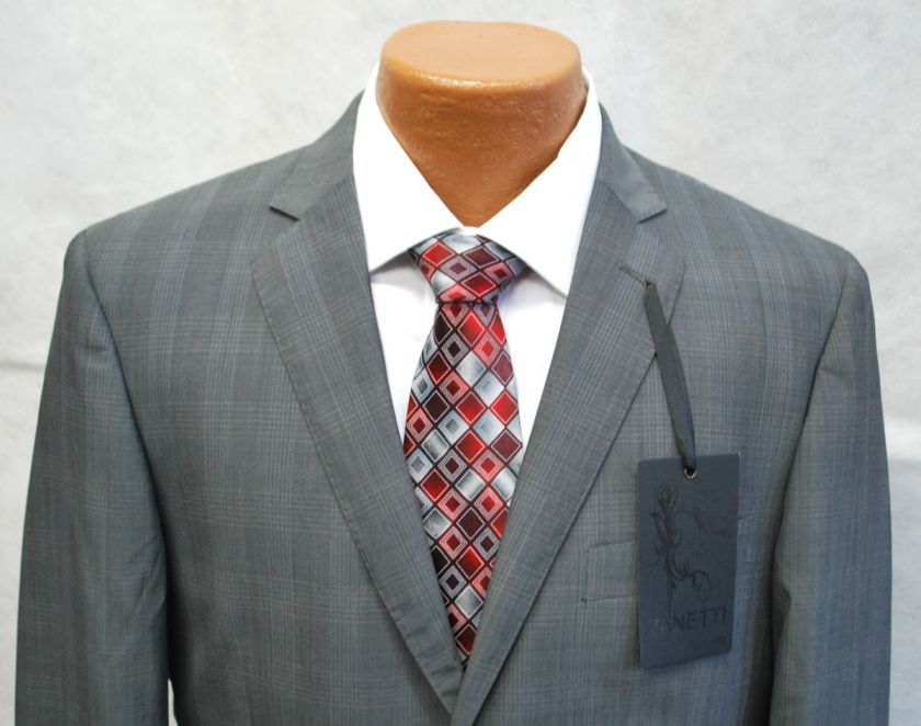 ZANETTI ELEMENTS GRAY W/ STRIPES MENS SUIT SZ 34S  