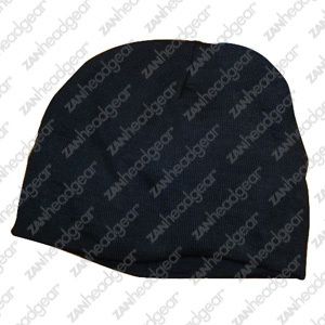 SOLID BLACK ZAN BIKER WOOL KNIT SKULL CAP BEANIE SKULLY  