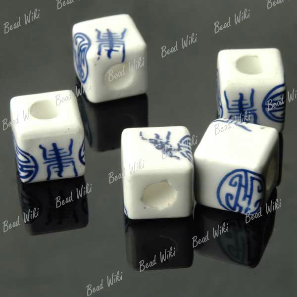 material porcelain size 10x10x10 mm hole size 4 mm amount 15 pcs color 