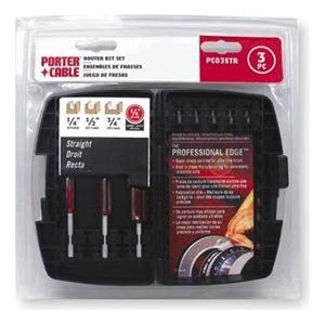 Porter Cable Router Bit 3 Pc Set Straight PC03STR NEW  