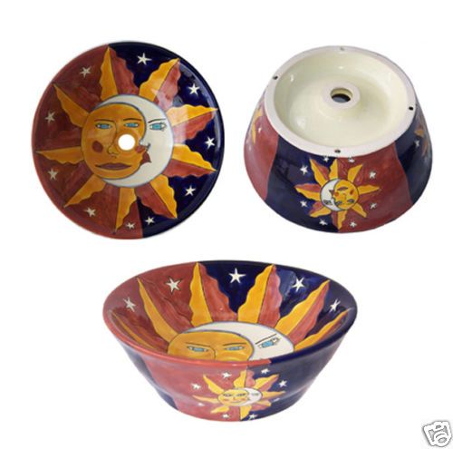 132 (V)Mexican Ceramic Vessel sink Talavera handpainted  