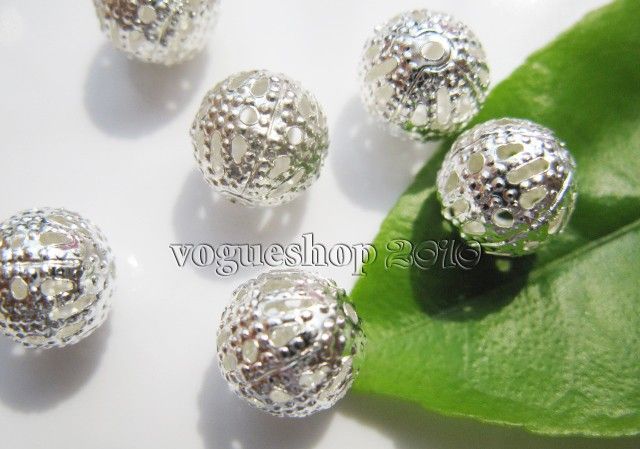 200pcs Silver Plating Nice Cutout Spacer Bead 8mm  