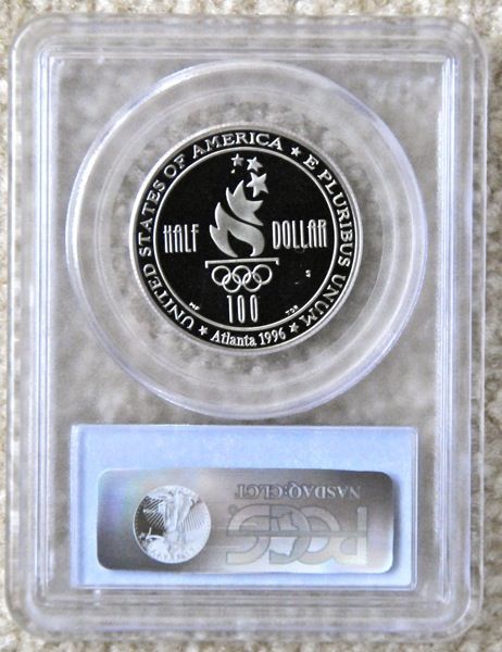 1996S Olympic Swimming PR69 50 Cent Clad Coin  