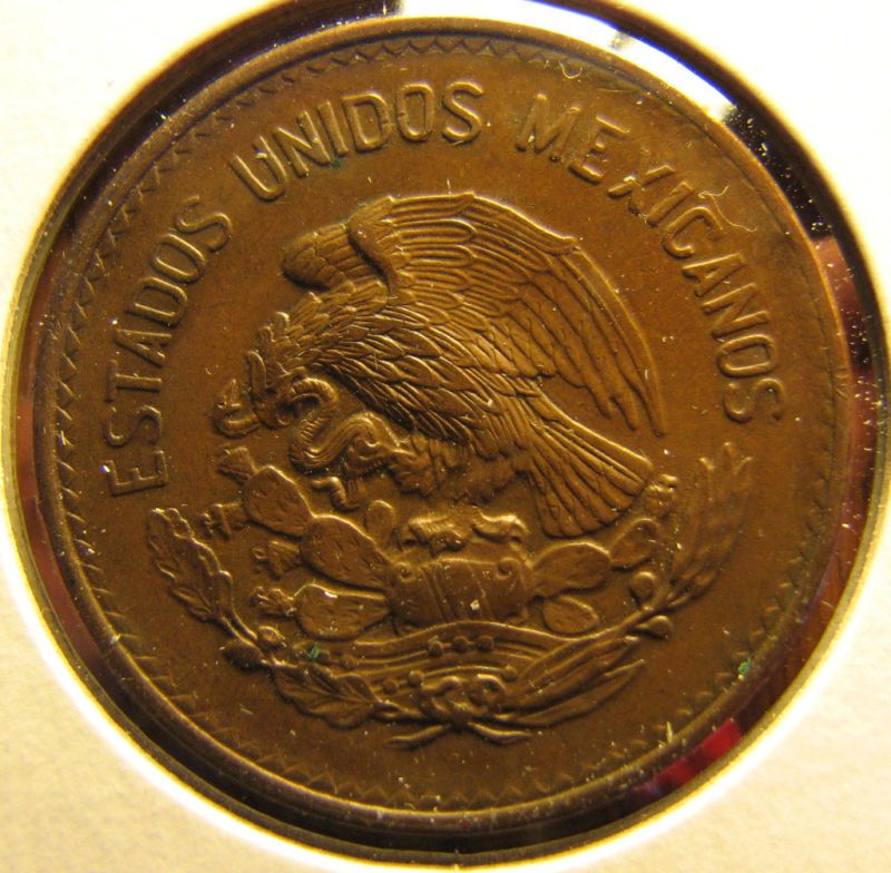 1944 mexico 20 centavos UNC Brown  