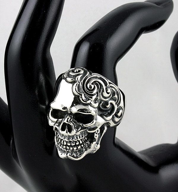 BIG BOSS YAKUZA SKULL TATTOO STERLING SILVER RING 9  