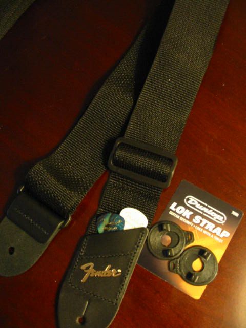 Fender Guitar Strap + Free Strap Lock System & Picks  