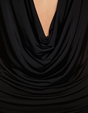 NEW  BLACK COWL NECK SLINKY PLUNGE DRESS UK 8 £40  