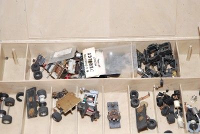 Used Aurora Model Motoring Pit Kit Carrying Case & junk yard lot. The 