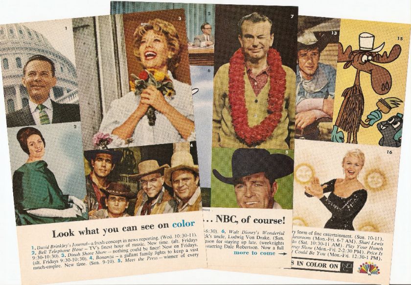 Color Television on NBC September 1961 Show Line up Ad  