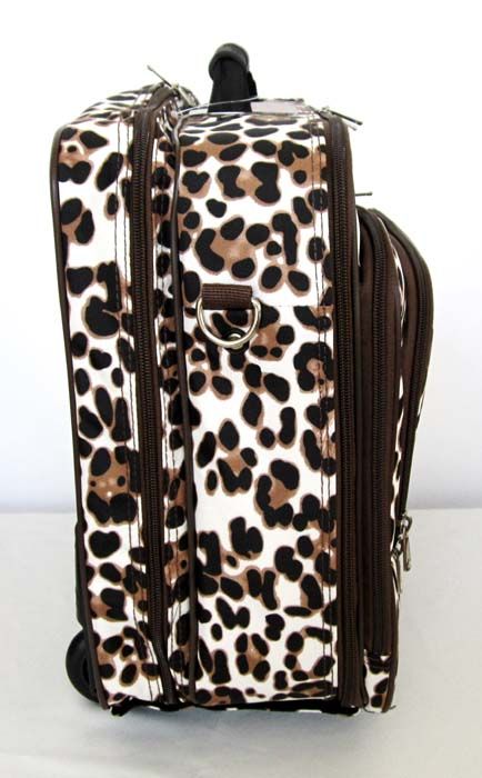   Computer/Laptop Briefcase Rolling Wheel Travel Bag Luggage Lrg Leopard