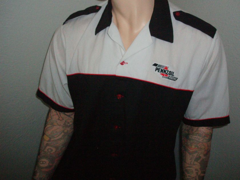 vtg PENNZOIL RACING WORKSHIRT Pit Crew Auto uniform XL  