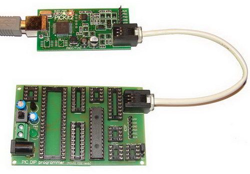 Using of PICkit2 with PIC DIP Programmer for programming PIC in DIP 