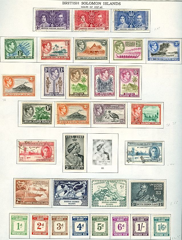 SOLOMON ISLANDS COLLECTION, 1908   1967, 135 different, very clean 