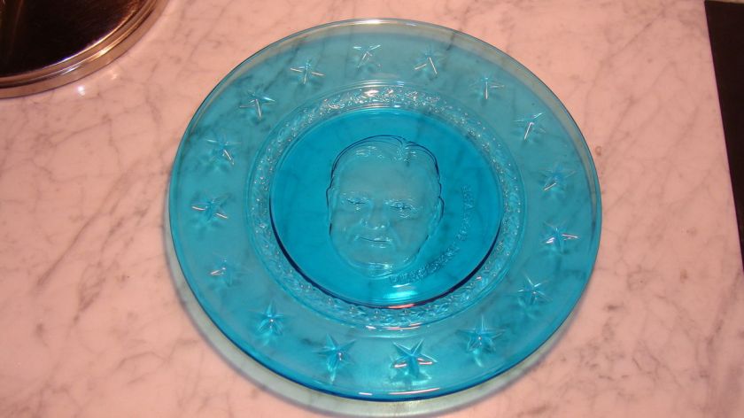 HERBERT HOOVER PATTERN GLASS PLATE  