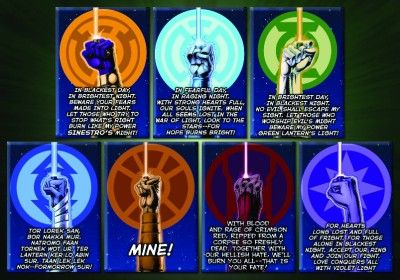 BLACKEST NIGHT SET OF 7 OATH MAGNETS GREEN LANTERN DC  