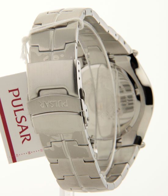 PF3745 Mens Pulsar Steel Chrono Date Alarm New Tachymeter Watch Sharp 