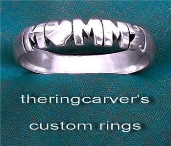 PERSONALIZED STERLING SILVER ANY NAME BAND,RING CARVERS