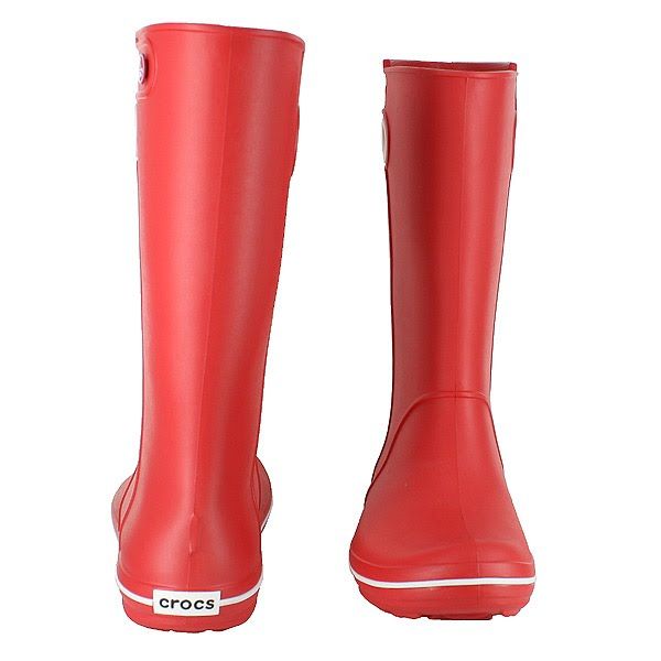 CROCS CROCBAND JAUNT RAINBOOTS RED WOMENS US SIZE 9  