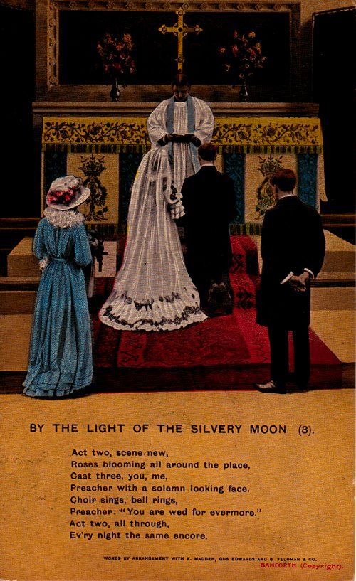 Postcard 918502 Music Wedding Church Silvery Moon  