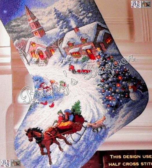 Dimensions Gold SLEIGH RIDE AT DUSK Counted Cross Stitch Christmas 