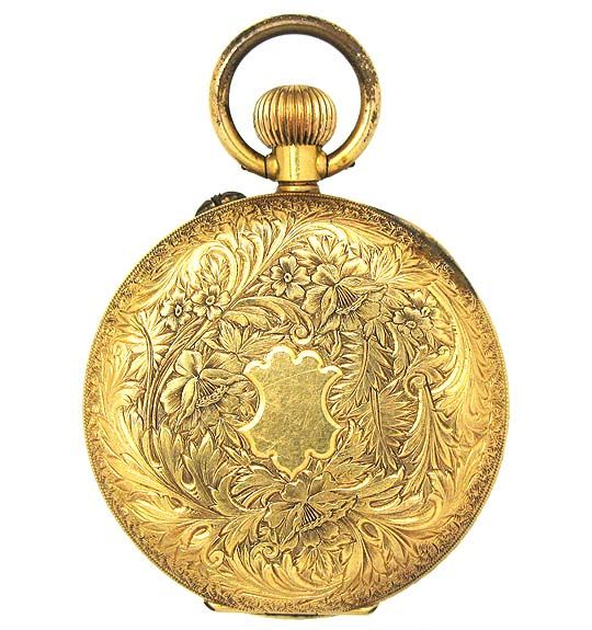 BEAUTIFUL ANTIQUE 18K YELLOW GOLD SIZE 6 KUNDERT ORNATE POCKET WATCH