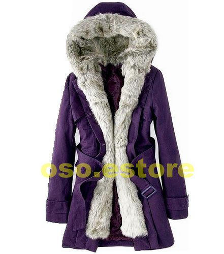 Korean Chic Women Faux Fur adorn Warm Hoodie Coat Casual Outwear 