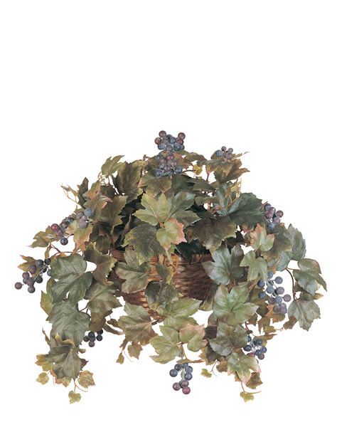 Silk Grape Leaf Hanging Basket Artificial Plant Baskets  