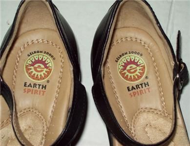 Earth Spirit Footwear BLACK Leather Comfort GELRON 2600 SOLE PEEP TOE 