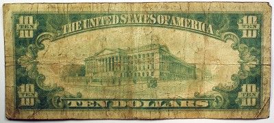 1929 $10 Federal Reserve Bank Note Cleveland OH  