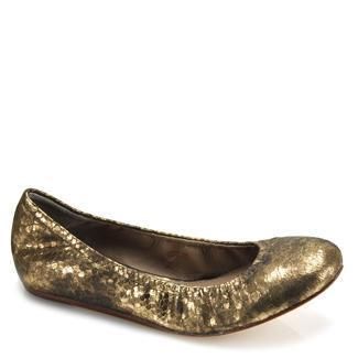 New Vera Wang Lavender Lillian Gold Snake Ballet Flat  