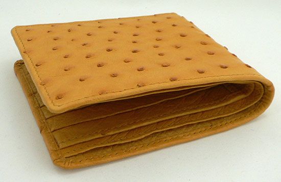 tan ostrich skin wallets