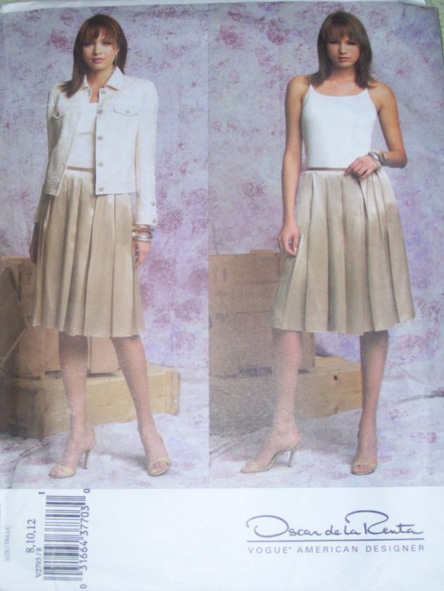 VOGUE #V2793 DESIGN OSCAR dela RENTA JACK~SKIRT PATTERN  