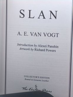 signed, Slan by A. E. van Vogt*, Easton Press, the classic science 