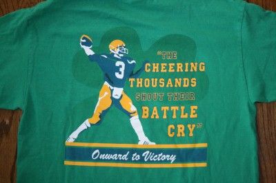   of NOTRE DAME FOOTBALL Onward to Victory 2004 T SHIRT L irish green