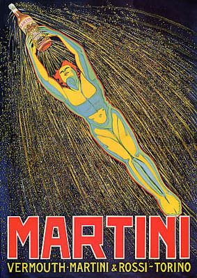 ITALY VINTAGE MARTINI VERMOUTH ROSSI TORINO REPR POSTER  