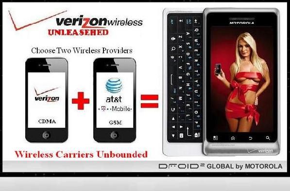 UNLOCKED AT&T T MOBILE VERIZON MOTOROLA DROID 2 GLOBAL FOR USA GSM 