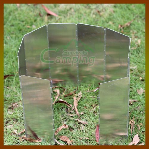 10 Section Aluminum Alloy Fold BBQ Camping Stove Windshield Cookout 