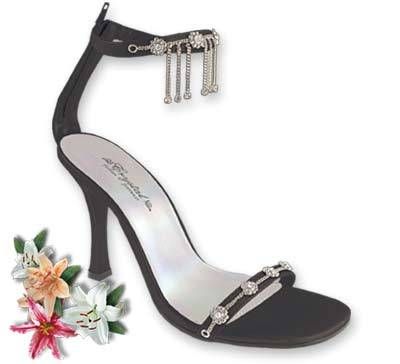 Prom or Wedding Shoes Crystal Charm Black  