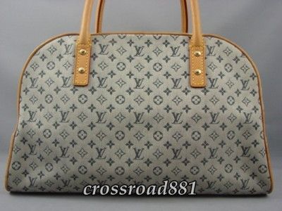 Authentic Louis Vuitton Monogram Blue Cotton Mini Lin Idylle Marie 