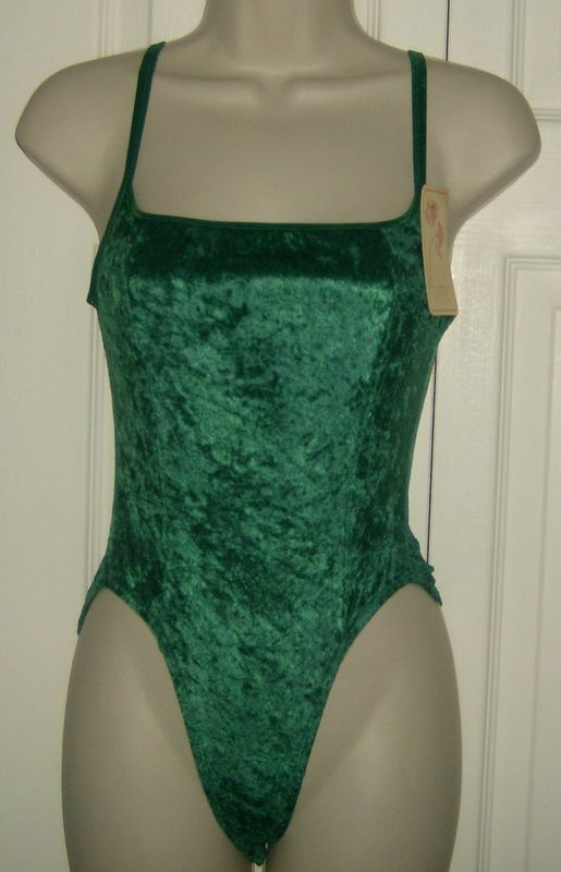 EMPIRE INTIMATES Green velvet teddie Small NWT   